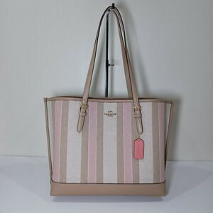 NWT COACH C8415 Mollie Tote Handbag in Taffy Multi In Signature Jacquard
